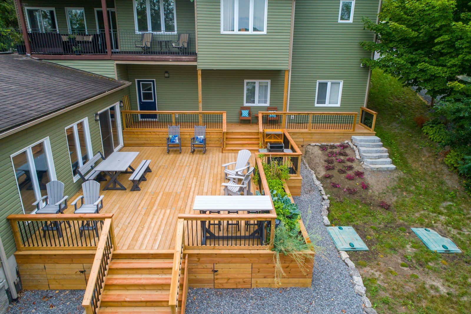 Newly installed timber deck